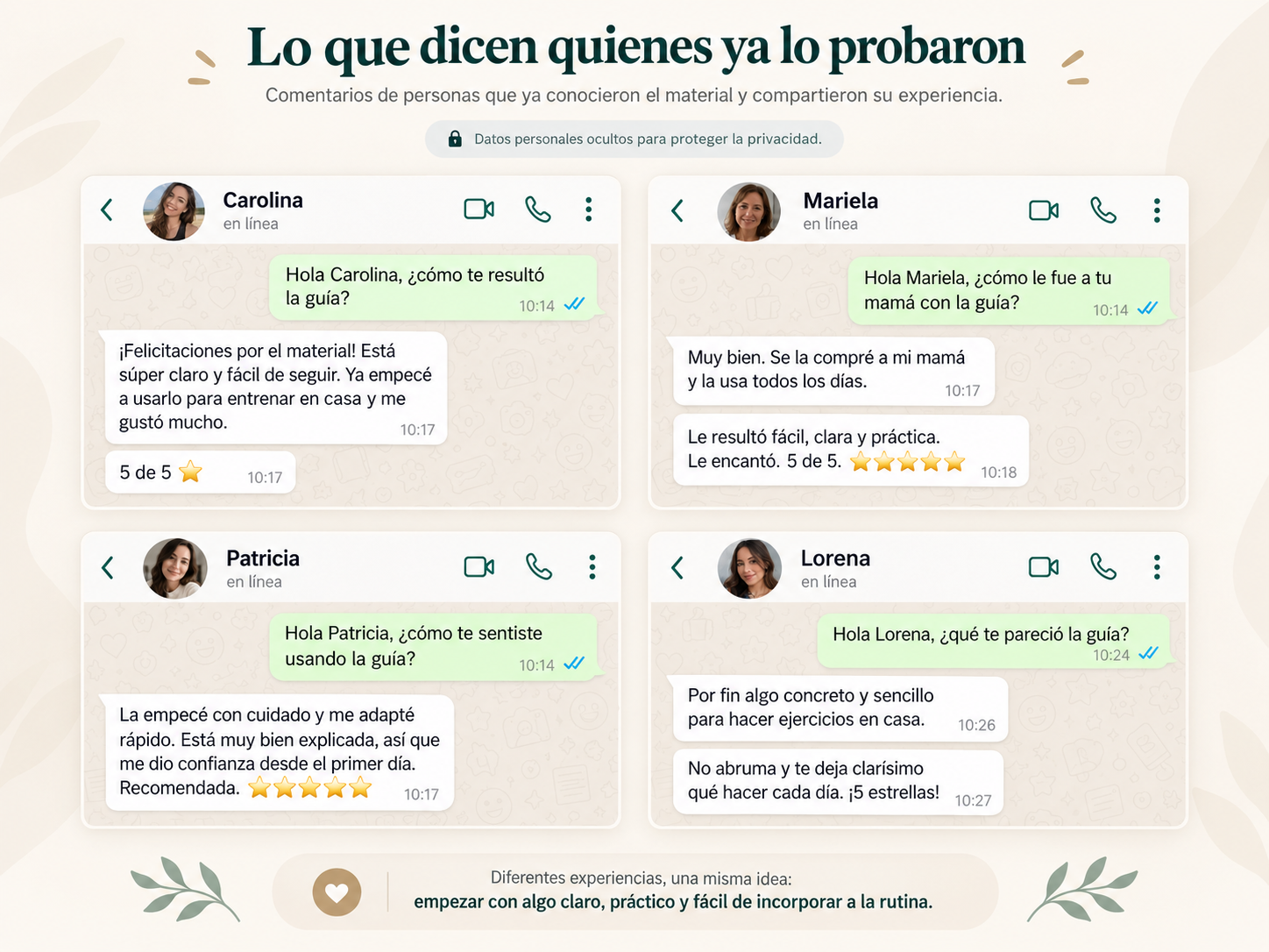 Testimonios de personas que probaron 30 Ejercicios en Silla +60